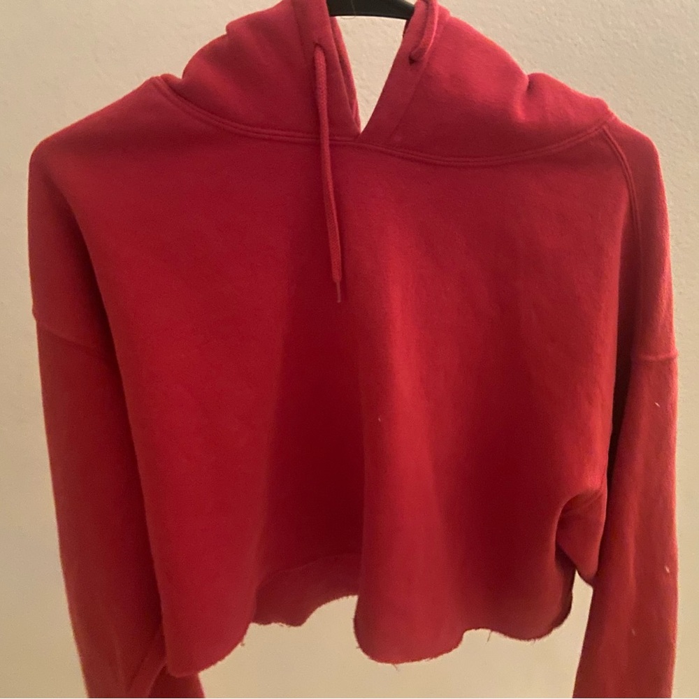 Red Cropped Brandy Melville Hoodie